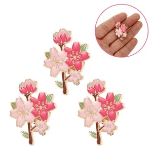 3 Pcs Cherry Blossom Brooch Miss Flower Pins for Clothes Alloy Label Jewelry - Picture 1 of 12