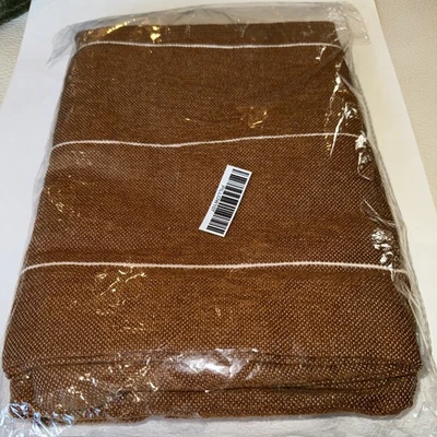 "Funda de almohada de rincón tejido a rayas marrón especias marroquí texturizado euro par 26x26""" Foto 1 de 4