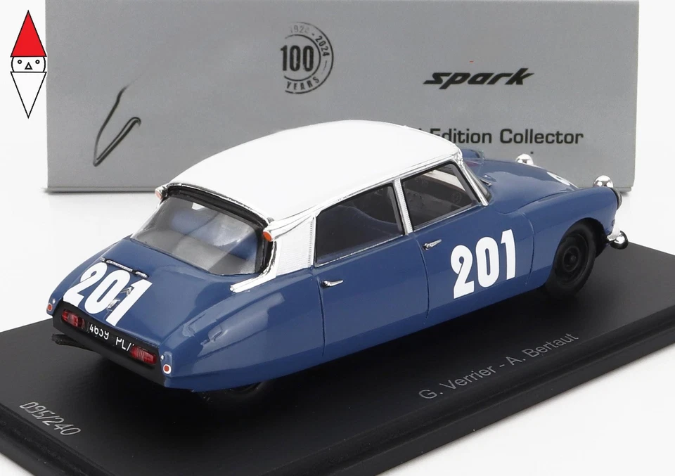 1/43 SPARK CITROEN DS19 N 201 24h SPA 1964 GUY VERRIER ALAIN BERTAUT BLUE WHITE - Immagine 1 di 2