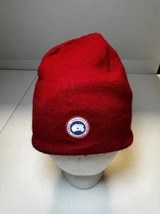 Canada Goose Red Beanie Merino Wool Hat Cap - Picture 1 of 10