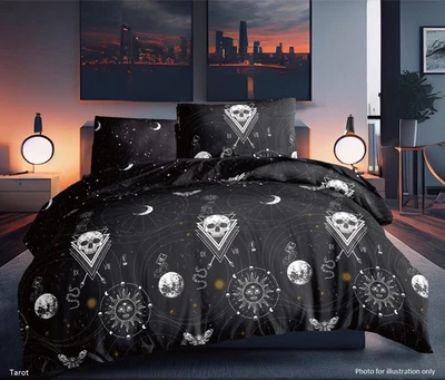 CHARLOTTE ANDERSEN Halloween Tarrot Bedding Set Reversible Duvet Cover With Pillowcases