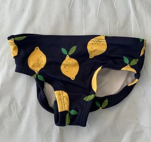 Hanna Andersson Größe 3T bedruckte einfache 2-teilige Badehose Limonade auf Marine - Bild 1 von 5