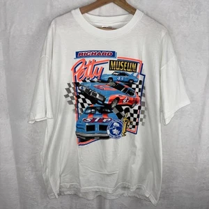 Vintage 90s Richard Petty #43 STP Museum NASCAR White T Shirt Size XL White - Picture 1 of 6