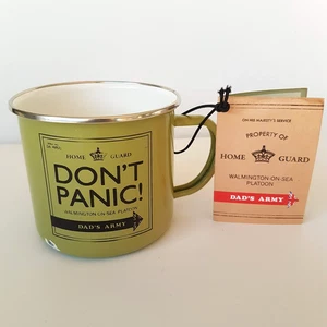 Dad's Army DON'T PANIC ENAMEL MUG 2012 Military Comedy TV Series CHIPPED Gift - Picture 1 of 13