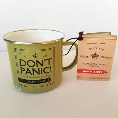 Dad's Army DON'T PANIC ENAMEL MUG 2012 Military Comedy TV Series CHIPPED Gift - Image 1 of 4