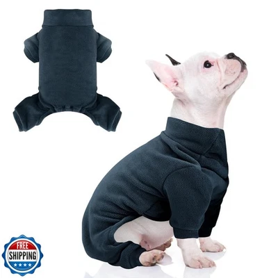 Pijama polar para perro cuello alto térmico perro pijamas perro mono mascotas trajes cálido D Foto 1 de 4