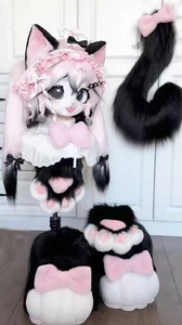Fursuit Long Husky Fuchs Maskottchen Party Halloween Fell Cosplay (Kopf + Schwanz + Schuhe + Pfoten) - Bild 1 von 3