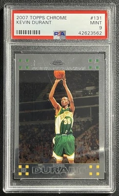 KEVIN DURANT PSA 9 2007-08 TOPPS CHROME #131 ROOKIE RC SUPERSONICS 3562 - Image 1 of 2