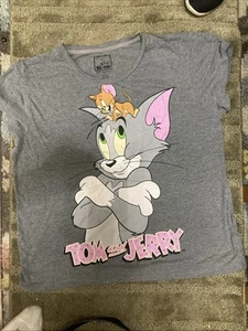 Camiseta Tom and Jerry con gráficos de dibujos animados gris oscuro para mujer 2 XL 18-20 - Imagen 1 de 2
