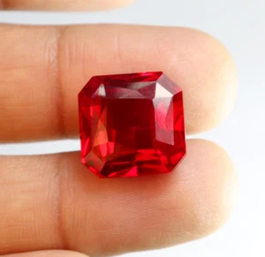 Natural 5 Ct Clavado Rojo Mozambique Rubí CERTIFICADO Corte Asscher Piedra Preciosa Suelta - Imagen 1 de 6