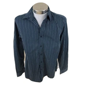 Camisa Gap Premium Para Hombre Botón Frontal Azul Rayas Puño Manga Larga 100% Algodón M - Imagen 1 de 11
