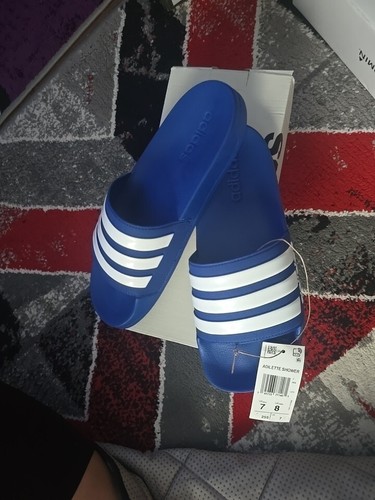 Nuova ADIDAS Unisex M7 W8Adilette diapositive doccia blu