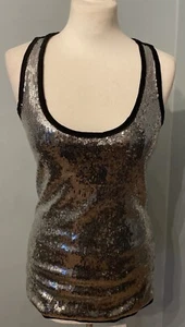 OASIS XS- Silver Sparkle Vest Party Top - Picture 1 of 6