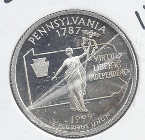 1999 S Silver PENNSYLVANIA Proof Quarter - 90% Silver - Picture 1 of 2