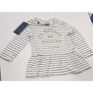 Hilfiger Säugling Kleinkind Kleid I'd Rather be Sleeping Größe 2 24 Monate 92 Mädchen - Bild 1 von 6