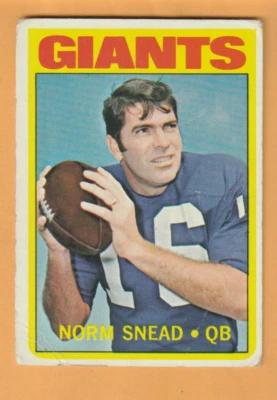 Norm Snead New York Giants 1972 Topps #118 Wake Forest Demon Deacons - Image 1 of 2