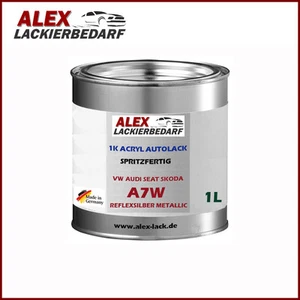 Autolack Audi für VW Seat LA7W Reflexsilber Met 1 Liter Spritzfertig Basislack - Bild 1 von 1
