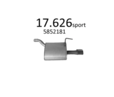 Silenziatore Posteriore per Opel Vectra C 2,0Turbo 2,2 Direttodiretto 3,2 SX - Immagine 1 di 3