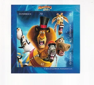 ÖSTERREICH Briefmarke MADAGASCAR 3 Film PUZZLE Blockausgabe Postfrisch - Picture 1 of 1