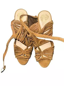 Vince Camuto beige Keilabsatz Riemchen Größe 10M/40 offene Zehenpartie - Bild 1 von 17