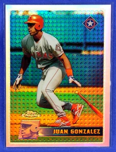 1996 TOPPS CHROME #129 REFRACTOR JUAN GONZALEZ TEXAS RANGERS - Picture 1 of 2