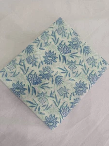 10 Yard Indian Hand Block Floral Print Sewing Dressmaking Voile Running Fabric - Picture 1 of 9