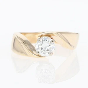 .83ct Round Cut Diamond Solitaire Engagement Ring 14k Yellow Gold Size 7.5 - Picture 1 of 8