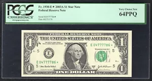 FR. 1930-E* 2003-A $1 *STAR* FRN FEDERAL RESERVE NOTE RICHMOND,VA PCGS UNC-64PPQ - Picture 1 of 2