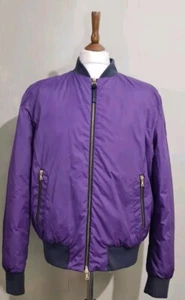 Chaqueta Bomber Paul Smith Clásica Cremallera Completa Nylon Plumón Púrpura Talla Grande Reino Unido 42 - Imagen 1 de 7