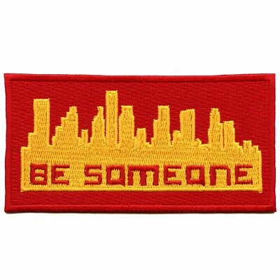 "Be Someone" Houston Basketball Parody Red/Yellow Box Logo Iron On Patch - Image 1 of 2