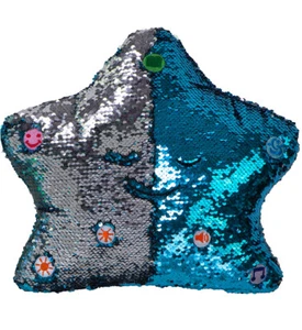 The Desi Doll ® My Dua Pillow Flippable Sequin Pillows with Light Sound BlueSilv - Picture 1 of 4