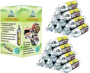 CO2 Cartridges 16g Threaded Gas Capsule Quick Bicycle Inflator Pump 10,20 50 pcs - Picture 1 of 8