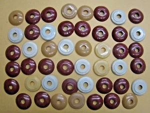 Lot of 47 1940's NORS Interior Door Handle ESCUTCHEON Trim Bezels Various Colors - Bild 1 von 5