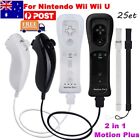 2x Built In Motion Plus Remote Controller & Nunchuck+case For Nintendo Wii/wii U
