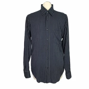 Bugatchi Shirt Men XL Blue White Striped Modal Blend Long Sleeve - Picture 1 of 6