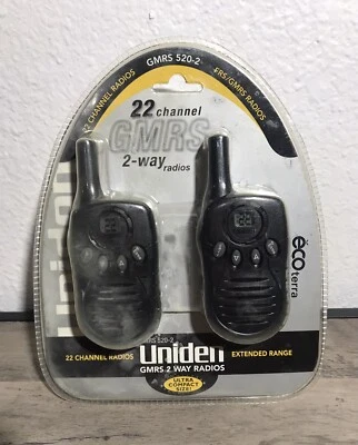 Uniden GMRS 520 Black 22 Channel 2-Way Radio Walkie Talkies - Image 1 of 2
