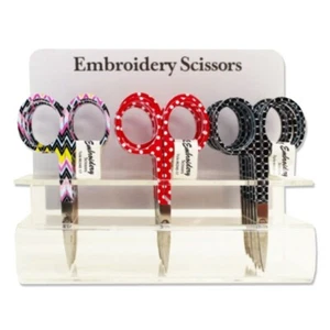 Allary Ultra Fine 3-1/2 Inch Embroidery Scissors | 3 pack | Dot Zig Zag Circle - Picture 1 of 1