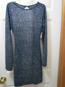 WINDSOR JUNIORS BLUE SEQUIN MINI DRESS; SIZE "L"; NEW W/ TAGS! - Picture 1 of 5