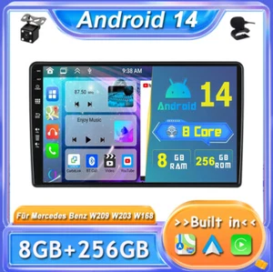 Für Mercedes Benz W209 W203 W168 Android 14 Autoradio GPS Navi CarPlay 8G+256GB - Bild 1 von 15