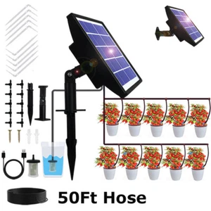 Solar Power Auto Self Watering System Drip Irrigation Kit Plant Timing Watering - Picture 1 of 15