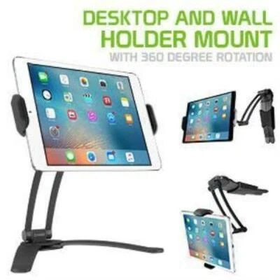 Tablet Desktop Wall Mount with 360 Rotation, Apple iPad Air Mini - Black - Image 1 of 4