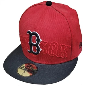 Boston Red Sox New Era 5950 Over Logo Fitted Mütze - Rot/Schwarz - Bild 1 von 1
