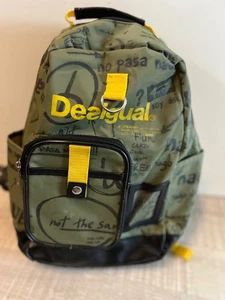 DESIGUAL - NEUwertiger Rucksack, Khaki/schwarz mit gelb - tolles Design - Bild 1 von 6