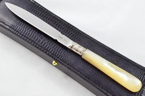 Sheffield Solid Silver Bladed Mother of Pearl Handled Letter Opener 1808 - Picture 1 of 6