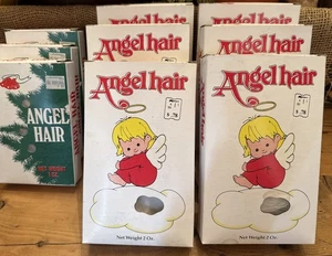 Vintage Angel Hair Spun Glass Union Wadding Company Lot Of 9 Boxes 15 Ounces - Picture 1 of 4