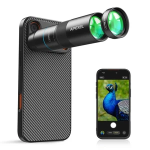 APEXEL 10X Telephoto & 150mm Macro Lens with 17/17 Pro/17 Pro Max Phone Case - Picture 1 of 11