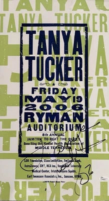 TANYA TUCKER Signed 11x20 Concert POSTER From 2006…COUNTRY MUSIC LEGEND! JSA COA - Image 1 of 2