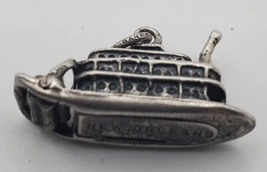 Danecraft Sterling River/Paddle Boat Pendant/Charm Movable Wheel - .9" - 4.3gr - Picture 1 of 4