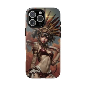 Phone Ink - Cover Case for iPhone Galaxy Pixel - Ancient Aztec Girl Headdress - Picture 1 of 261