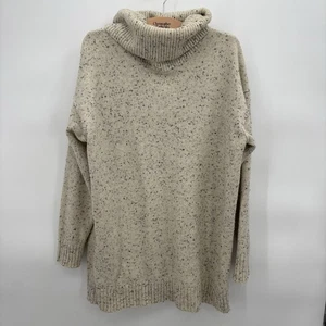 Athleta Wool/Cashmere Blend Cowl Neck Sweater Speckled Cream Women's Size Medium - Picture 1 of 6
